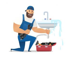 الفني الصحي في المنطقة العاشرة في تمديد وإصلاح أنابيب المياه